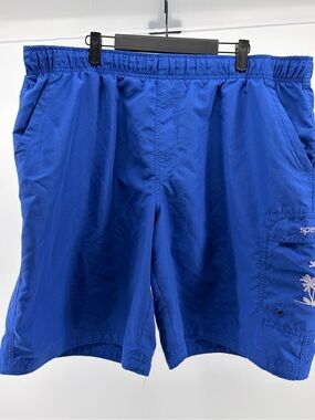 Speedo Swim Trunks Adult Blue Embroidered Beach Pool Size X-Large
